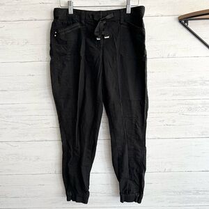 White House Black Market Black Linen Cargo Pants